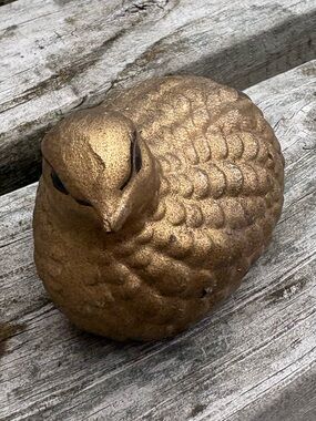 Vintage Gold quail Figurine Decorative Sculpture (paper weight)